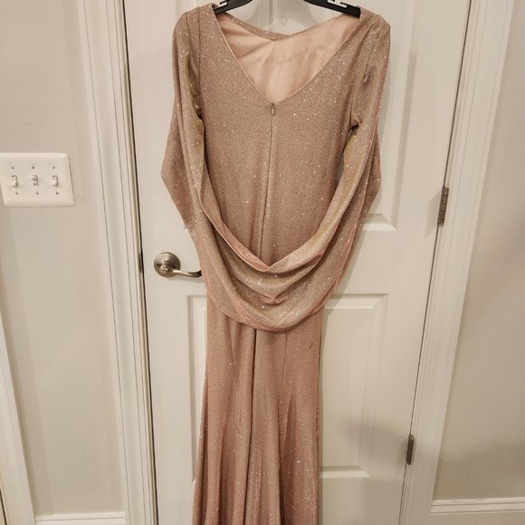 Cape Sleeve Trumpet Gown - Picture 2 of 6